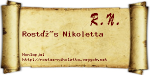 Rostás Nikoletta névjegykártya