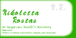 nikoletta rostas business card